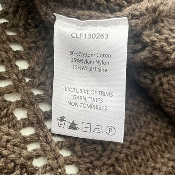 Coupe Collection Sweater Womens Large Brown New Italian Yarn Knit Wool Blend - Picture 6 of 11